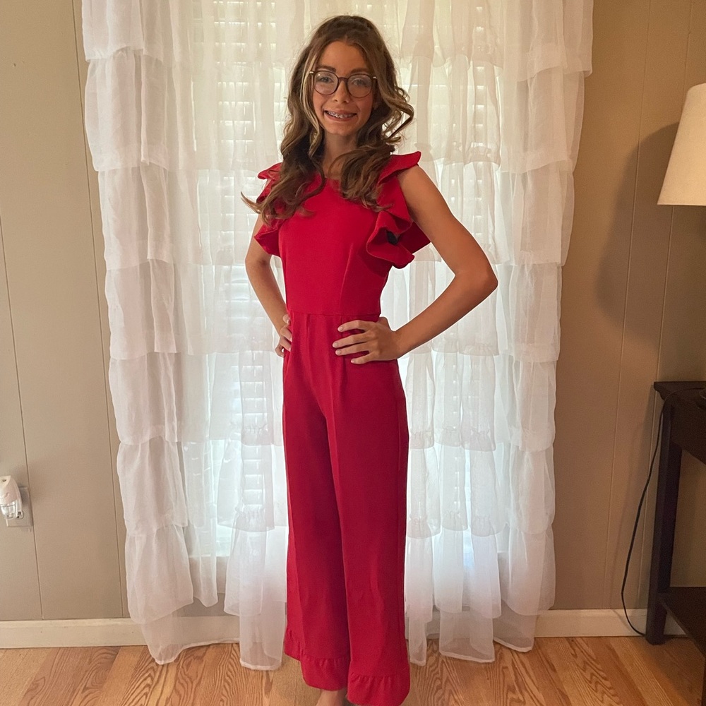 Red jumpsuit girls size 16